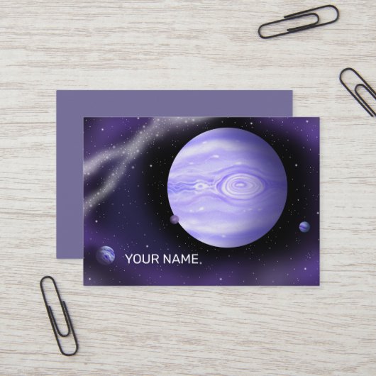 Carte De Visite Planète violette éclatante. (Devant/Arrière en situation)
