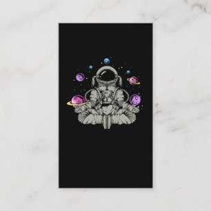 Carte De Visite Planètes spatiales astronautes de yoga