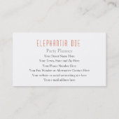 Carte De Visite Planificateur de partie bilatéral (Dos)