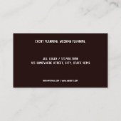Carte De Visite Planificateur d'événements (Dos)