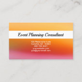 Carte De Visite Planificateur d'événements Aquarelle orange Photo (Dos)