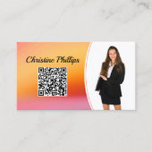 Carte De Visite Planificateur d'événements Aquarelle orange Photo (Devant)