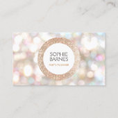 Carte De Visite Planificateur d'événements Cute Bokeh et Rose Gold (Devant)