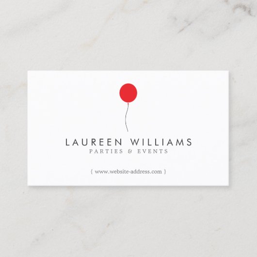 Carte De Visite Planificateur d'événements de ballon rouge simple, (Devant)