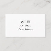 Carte De Visite Planificateur d'événements de calligraphie moderne (Devant)