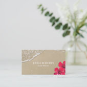 Carte De Visite Planificateur d'événements Elegant Plage Hibiscus (Debout devant)