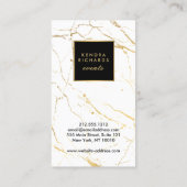 Carte De Visite Planificateur d'événements en marbre blanc et or (Dos)