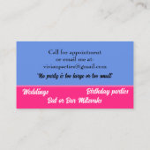 Carte De Visite Planificateur d'événements fantaisiste coloré (Dos)