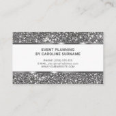 Carte De Visite Planificateur d'événements Faux Silver Parties sci (Dos)