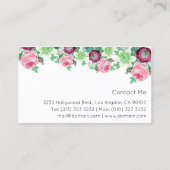 Carte De Visite Planificateur d'événements Floral (Dos)