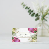 Carte De Visite Planificateur d'événements Floral Roses Rouge Rose (Debout devant)