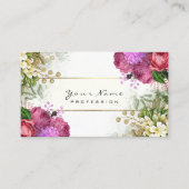 Carte De Visite Planificateur d'événements Floral Roses Rouge Rose (Devant)