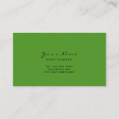 Carte De Visite Planificateur d'événements Floral Rouge Roses Vert (Dos)