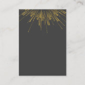 Carte De Visite Planificateur d'événements Gold Burst Celebration (Dos)