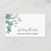 Carte De Visite Planificateur d'événements mariage Eucalyptus Gree (Devant)