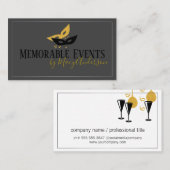 Carte De Visite Planificateur d'événements | Masques Ballons Flute (Devant / Derrière)