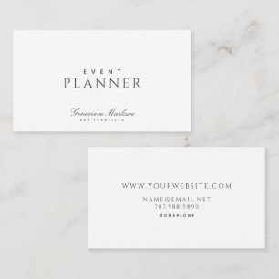 Carte De Visite Planificateur d'événements minimaliste élégant