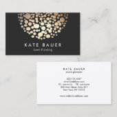 Carte De Visite Planificateur d'événements moderne Black and Gold (Devant / Derrière)