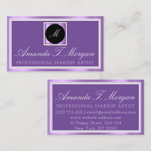 Carte De Visite Planificateur d'événements Monogram moderne encadr (Devant / Derrière)