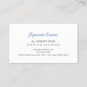 Carte De Visite Planificateur d'événements Plutôt rose et bleu Che (Dos)