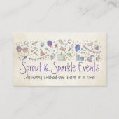 Carte De Visite Planificateur d'événements pour enfants - Esquisse (Devant)