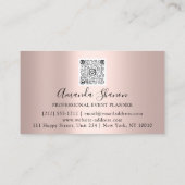 Carte De Visite Planificateur d'événements professionnel Rose Rose (Dos)