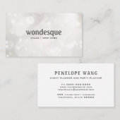 Carte De Visite Planificateur d'évènements Silver White Bokeh Part (Devant / Derrière)