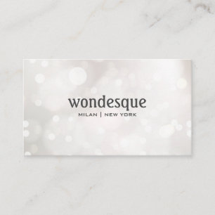 Carte De Visite Planificateur d'évènements Silver White Bokeh Part