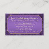 Carte De Visite Planificateur d'événements Tourbillons floraux vio (Dos)