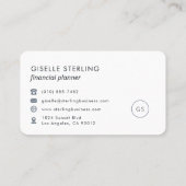 Carte De Visite Planificateur financier bleu marine professionnel (Dos)