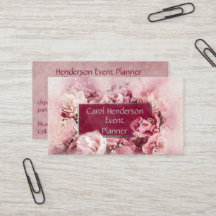 Carte De Visite Planificateur floral féminin et élégant de partie