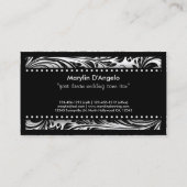 Carte De Visite Planificateur floral noir et blanc de mariage (Dos)