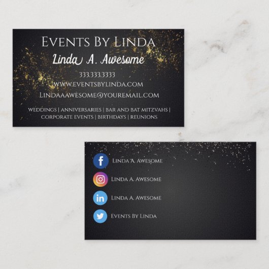 Carte De Visite Planification des événements (Devant / Derrière)