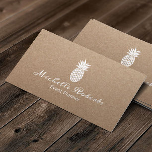 Carte De Visite Planification des événements Élégant ananas rustiq