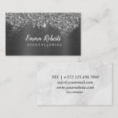 Carte De Visite Planification des événements Silver Sparkling (Devant / Derrière)