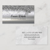 Carte De Visite Planification des événements Silver Sparkling (Devant / Derrière)