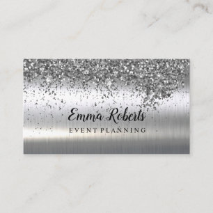 Carte De Visite Planification des événements Silver Sparkling