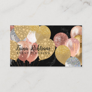 Carte De Visite Planification d'événement Rose Pailletée Brillante