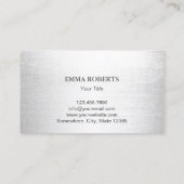 Carte De Visite Planification d'événements Silver moderne et ruban (Dos)