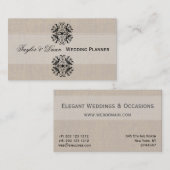 Carte De Visite Planification élégante vintage d'événement de (Devant / Derrière)