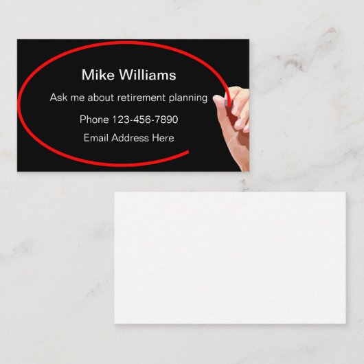 Carte De Visite Planification financière de la retraite (Devant / Derrière)