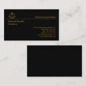 Carte De Visite Planification immobilière - Noir | Or (Devant / Derrière)