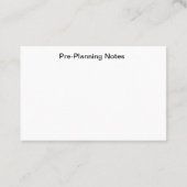 Carte De Visite Planification préalable de la maison funéraire de (Dos)