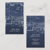 Carte De Visite Plans d'architecte de tableau noir de PixDezines (Devant / Derrière)