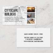 Carte De Visite Plans d'architecte | Entrepreneurs de construction (Devant / Derrière)