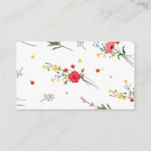 Carte De Visite Plans d'avenir pour les diplômés fleurs sauvages I (Dos)