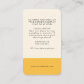 Carte De Visite Plante Abstrait Jaune et bleu moderne (Dos)