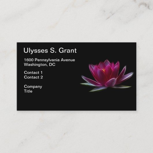 Carte De Visite Plante aquatique de fleur de Lotus (Devant)