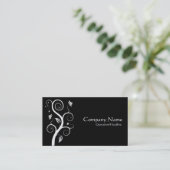 Carte De Visite Plante - Blanc sur Noir (Or) (Debout devant)