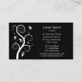 Carte De Visite Plante - Blanc sur Noir (Or) (Dos)